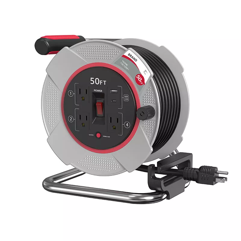 3 خروجی USB2.4a حلقه سیم پلاستیکی 50 فوت با محافظ اضافه بار